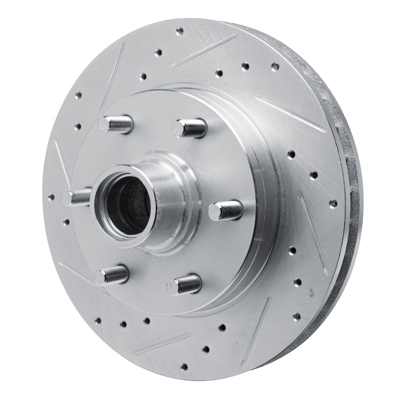 R1 Concepts R1 88-96 Chevrolet C2500 Front Left Drilled & Slotted Silver Brake Rotor