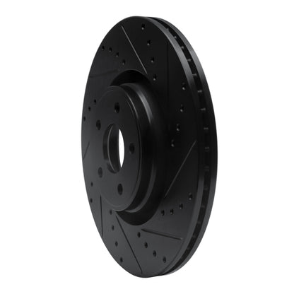 R1 Concepts R1 14-18 Ford Focus ST Front Right Drilled & Slotted Black Brake Rotor