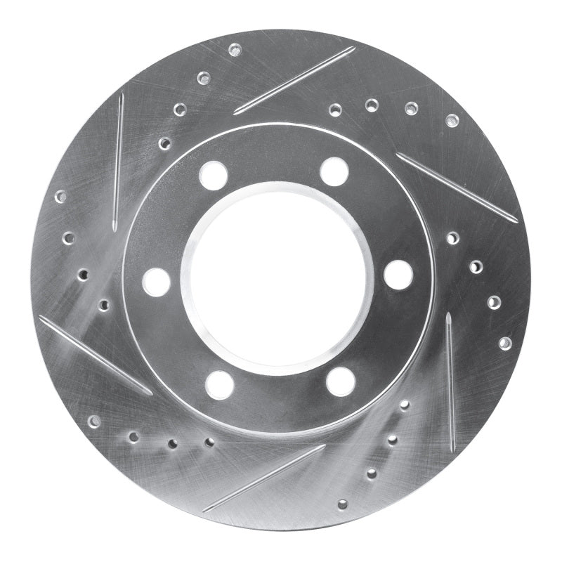 R1 Concepts R1 71-91 Chevrolet V10 & V1500 Suburban Front Left Drilled & Slotted Silver Brake Rotor