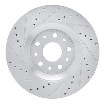 R1 Concepts R1 18-25 Jeep Gladiator Front Right Drilled & Slotted Silver Brake Rotor