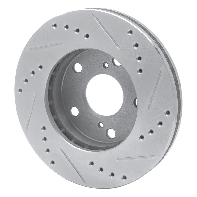 R1 Concepts R1 92-01 Toyota Camry Front Left Drilled & Slotted Silver Brake Rotor