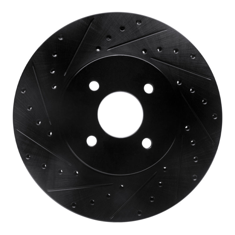 R1 Concepts R1 02-04 Ford Focus Front Left Drilled & Slotted Black Brake Rotor