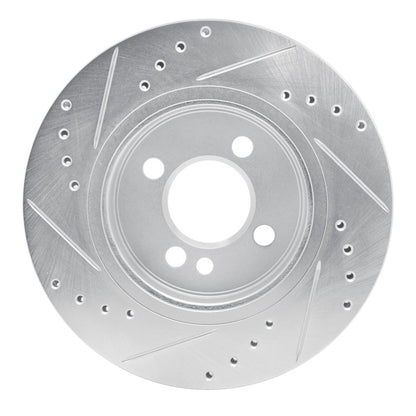 R1 Concepts R1 02-08 Mini Cooper (Excl Clubman) Front Right Drilled & Slotted Silver Brake Rotor