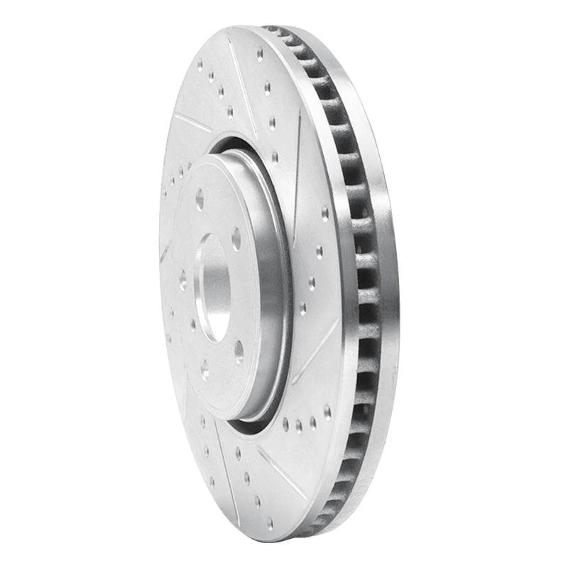 R1 Concepts R1 05-14 Infiniti FX45 Front Right Drilled & Slotted Silver Brake Rotor