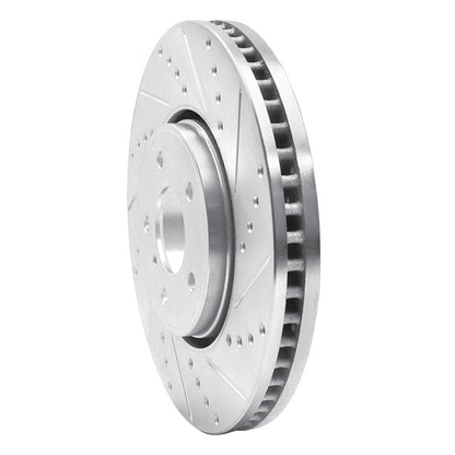 R1 Concepts R1 05-14 Infiniti FX45 Front Right Drilled & Slotted Silver Brake Rotor