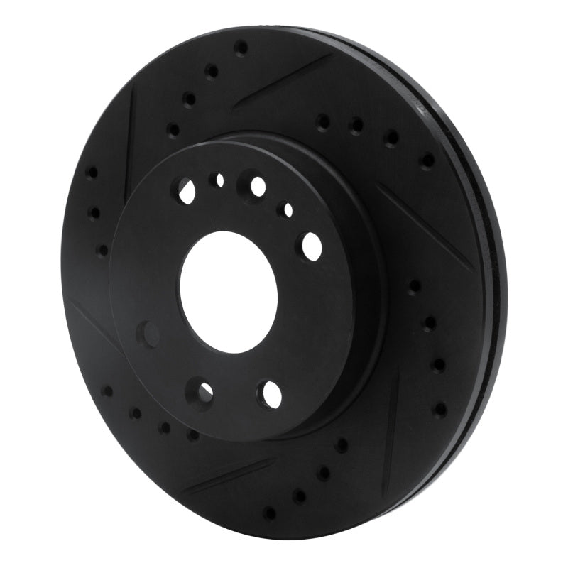 R1 Concepts R1 94-02 Ford ASPIRE Front Left Drilled & Slotted Black Brake Rotor