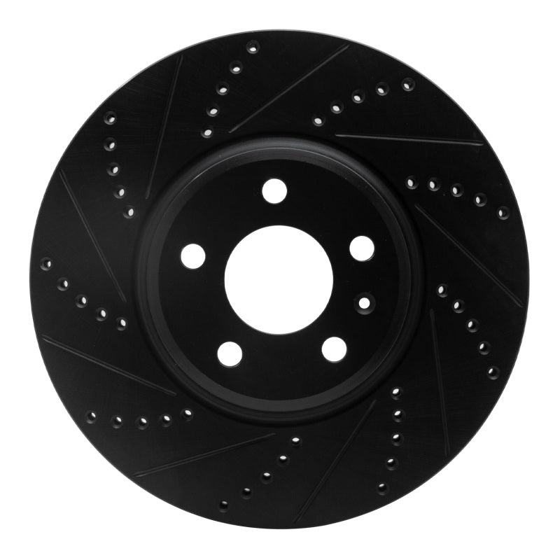 R1 Concepts R1 08-12 Audi Q5 (Mexico) Front Left Drilled & Slotted Black Brake Rotor