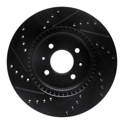 R1 Concepts R1 12-23 Hyundai Accent Front Right Drilled & Slotted Black Brake Rotor
