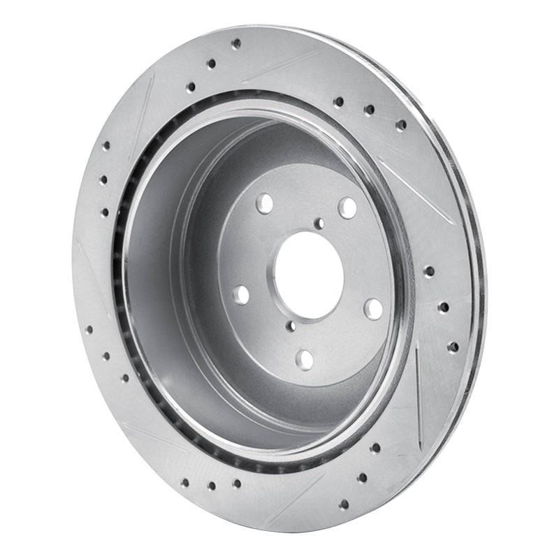 R1 Concepts R1 06-14 Subaru B9 TRIBECA Rear Right Drilled & Slotted Silver Brake Rotor