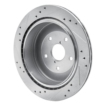 R1 Concepts R1 06-14 Subaru B9 TRIBECA Rear Right Drilled & Slotted Silver Brake Rotor