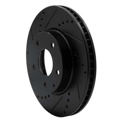 R1 Concepts R1 14-24 Mazda 3 Front Left Drilled & Slotted Black Brake Rotor