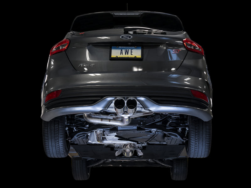 AWE Tuning Ford Focus ST Track Edition Cat-Back Exhaust - Chrome Silver Tips
