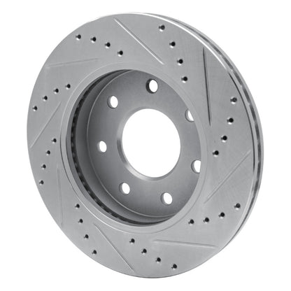 R1 Concepts R1 04-08 Ford F-150 4WD Front Left Drilled & Slotted Silver Brake Rotor