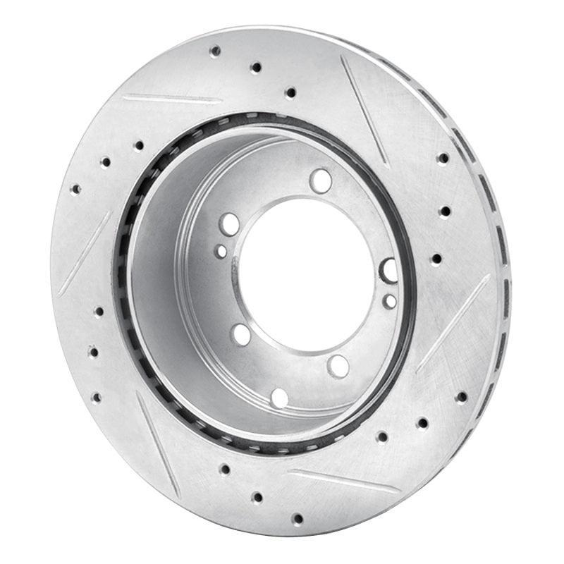 R1 Concepts R1 94-95 Eagle TALON Rear Left Drilled & Slotted Silver Brake Rotor