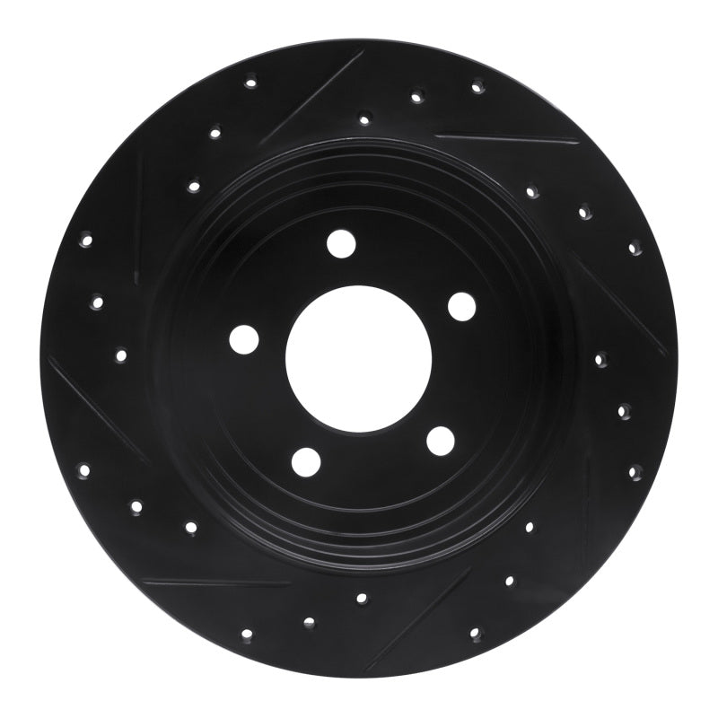 R1 Concepts R1 05-08 Ford Escape Rear Right Drilled & Slotted Black Brake Rotor
