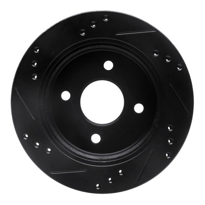 R1 Concepts R1 95-04 Ford Contour Rear Right Drilled & Slotted Black Brake Rotor