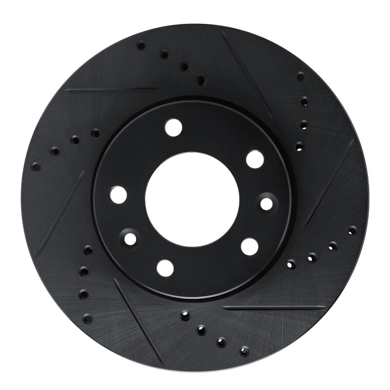 R1 Concepts R1 03-05 Kia Sedona Front Right Drilled & Slotted Black Brake Rotor