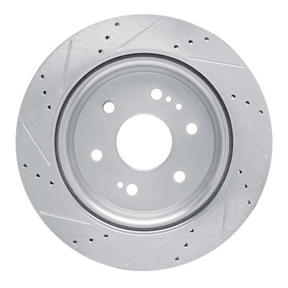 R1 Concepts R1 2019-2025 Cadillac Escalade ESV Rear Right Drilled & Slotted Silver Brake Rotor