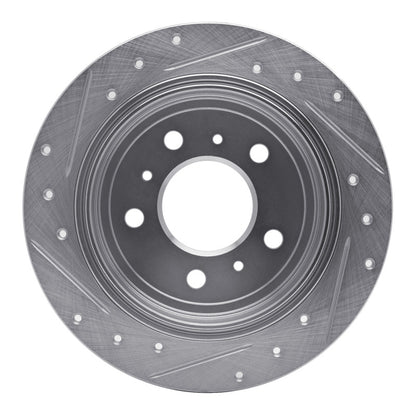 R1 Concepts R1 06-10 Buick LaCrosse Rear Right Drilled & Slotted Silver Brake Rotor