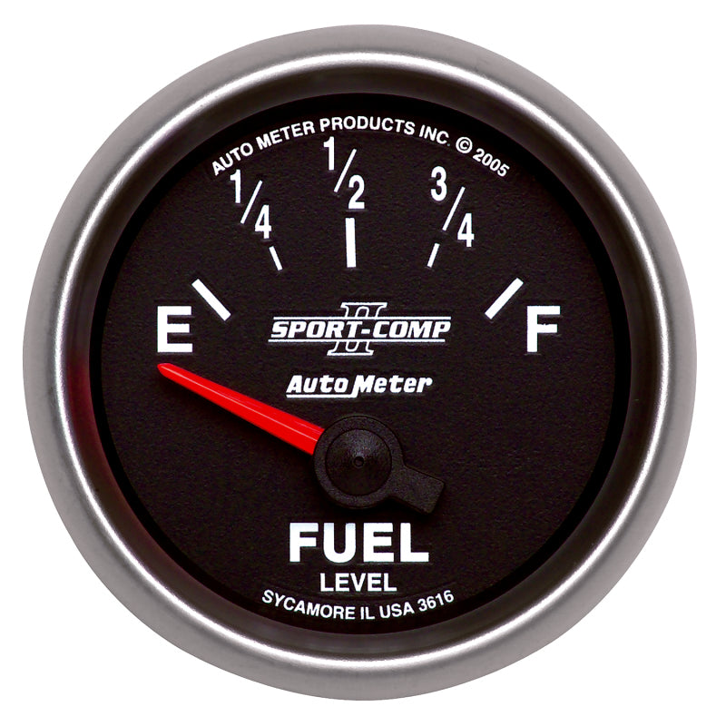 Autometer Sport-Comp II 52mm 240-33 ohms Short Sweep Electronic Fuel Level Gauge