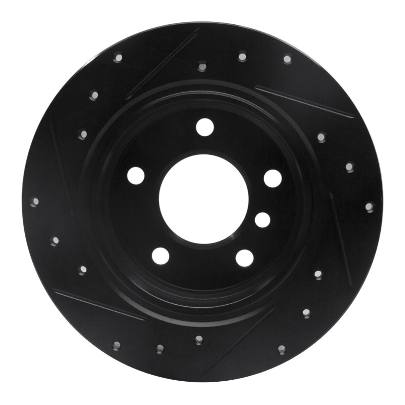 R1 Concepts R1 91-99 BMW 323I Rear Right Drilled & Slotted Black Brake Rotor