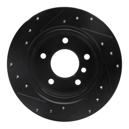 R1 Concepts R1 91-99 BMW 323I Rear Right Drilled & Slotted Black Brake Rotor