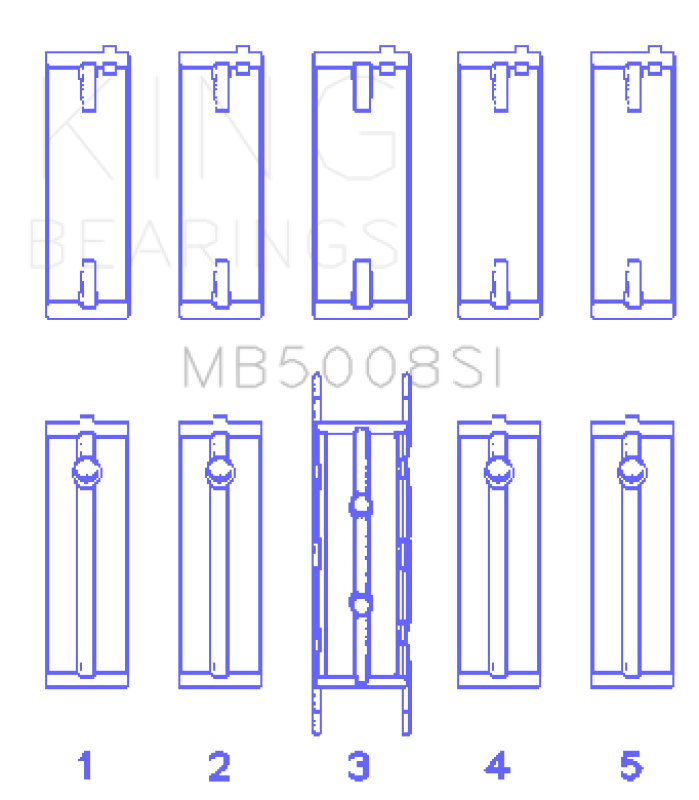 King Engine Bearings Ford ZETec 1.6/1.8/2.0 (Size +0.75mm) Main Bearing Set