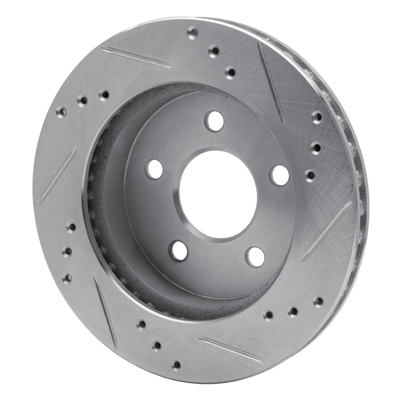 R1 Concepts R1 90-92 Ford Taurus SHO Rear Left Drilled & Slotted Silver Brake Rotor