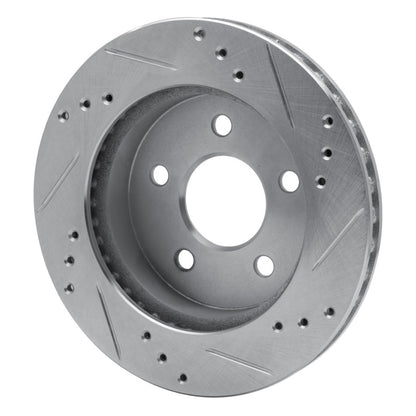 R1 Concepts R1 90-92 Ford Taurus SHO Rear Left Drilled & Slotted Silver Brake Rotor