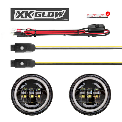 XKGLOW XK Glow 4.5In Chrome RGB LED Harley Running Light XKchrome Bluetooth App Controlled Kit