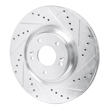 R1 Concepts R1 19-22 Hyundai Veloster N Front Right Drilled & Slotted Silver Brake Rotor