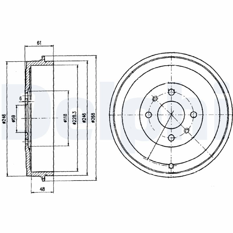 DELPHI BF379 Brake Drum