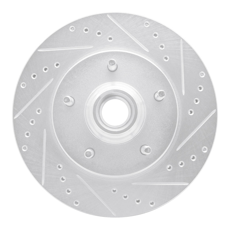 R1 Concepts R1 97-99 Ford F-150 RWD Front Right Drilled & Slotted Silver Brake Rotor