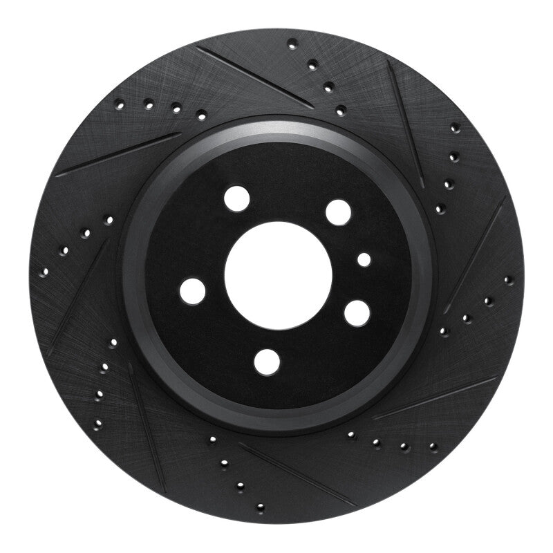 R1 Concepts R1 17-25 Tesla Model 3 Rear Right Drilled & Slotted Black Brake Rotor