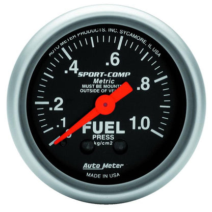 AutoMeter Gauge Fuel Pressure 2-1/16in. 1.0Kg/Cm2 Mechanical Sport-Comp