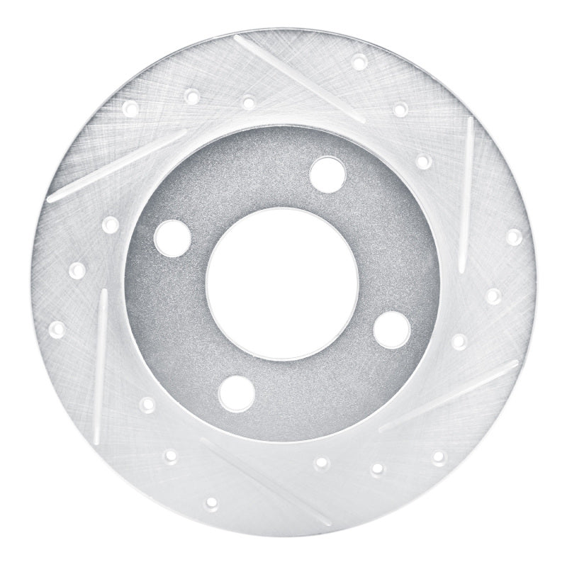 R1 Concepts R1 89-91 Audi 100 Quattro Rear Right Drilled & Slotted Silver Brake Rotor