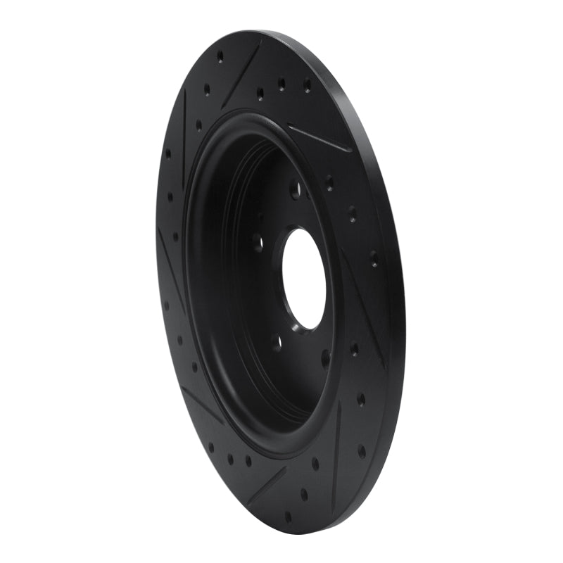 R1 Concepts R1 15-25 Acura TLX Rear Right Drilled & Slotted Black Brake Rotor