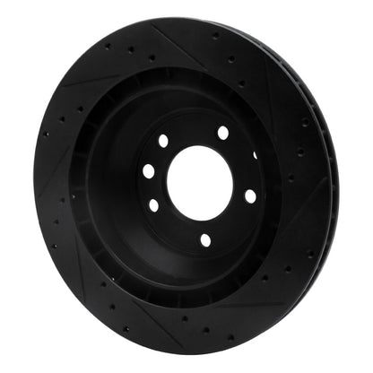 R1 Concepts R1 05-18 Porsche Cayenne Rear Left Drilled & Slotted Black Brake Rotor