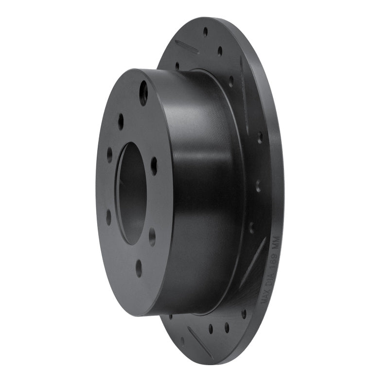 R1 Concepts R1 99-06 Hyundai Sonata Rear Right Drilled & Slotted Black Brake Rotor