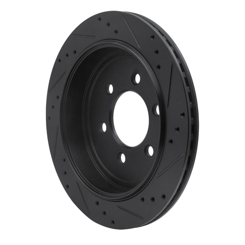 R1 Concepts R1 07-17 Ford Expedition Rear Left Drilled & Slotted Black Brake Rotor