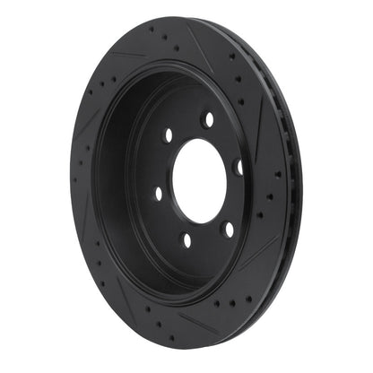 R1 Concepts R1 07-17 Ford Expedition Rear Left Drilled & Slotted Black Brake Rotor