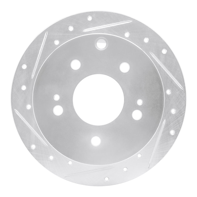 R1 Concepts R1 04-12 Mitsubishi Eclipse Rear Left Drilled & Slotted Silver Brake Rotor