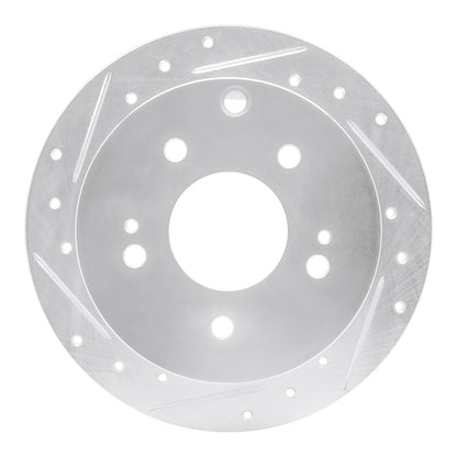 R1 Concepts R1 04-12 Mitsubishi Eclipse Rear Left Drilled & Slotted Silver Brake Rotor