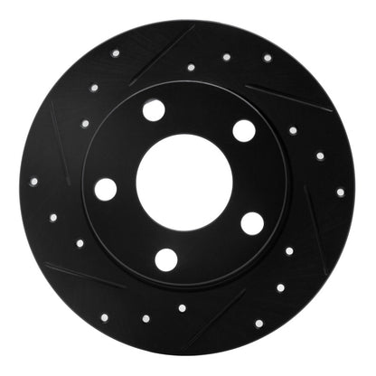R1 Concepts R1 85-00 Audi 5000CS Turbo Quattro Rear Left Drilled & Slotted Black Brake Rotor