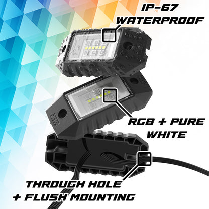 XKGLOW XK Glow RGBW 4pc Addressable LED Rock Light Kit
