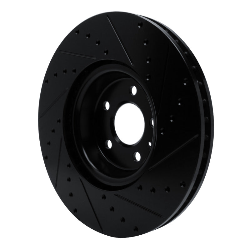 R1 Concepts R1 2018-2025 Audi S5 Sportback Front Left Drilled & Slotted Black Brake Rotor
