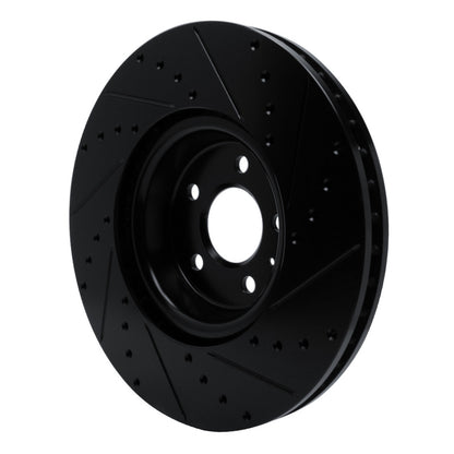 R1 Concepts R1 2018-2025 Audi S5 Sportback Front Left Drilled & Slotted Black Brake Rotor