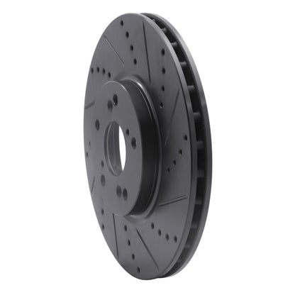 R1 Concepts R1 04-08 Acura TL Front Right Drilled & Slotted Black Brake Rotor