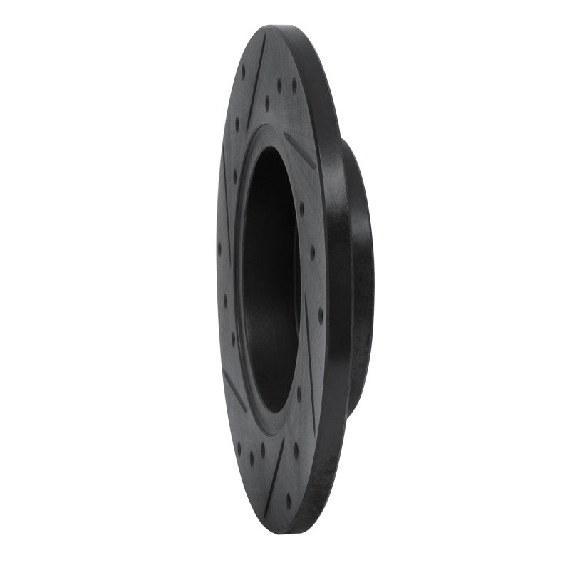 R1 Concepts R1 73-05 Audi Fox Front Right Drilled & Slotted Black Brake Rotor