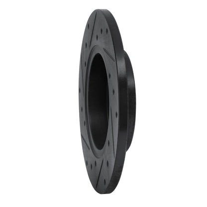 R1 Concepts R1 73-05 Audi Fox Front Right Drilled & Slotted Black Brake Rotor